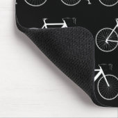Weißes Fahrrad auf schwarz Mousepad (Ecke)