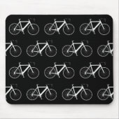 Weißes Fahrrad auf schwarz Mousepad (Vorne)