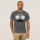 weißes Fahrrad mit Schnurrbart T-Shirt (Vorne ganz)