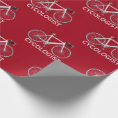 Weißes Fahrrad mit Text des Zykologen Geschenkpapier (Ecke)