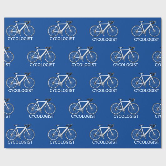 Weißes Fahrrad mit Text des Zykologen Geschenkpapier (Flach)