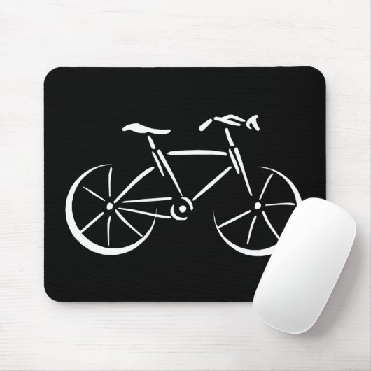 Weißes Fahrrad Mousepad (Mit Mouse)