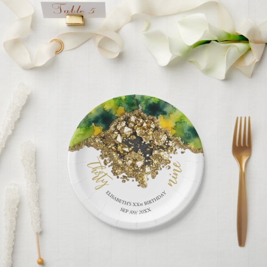 Weißes falsches Gold Pappteller (Hochzeit)