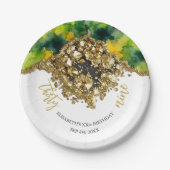 Weißes falsches Gold Pappteller (Vorderseite)