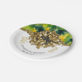 Weißes falsches Gold Pappteller (Schrägansicht)