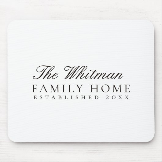 Weißes Familienheim Mousepad (Vorne)
