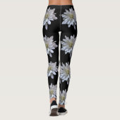 Weißes Farbmuster, weiße Blume Leggings (Rückseite)