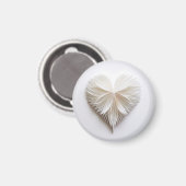 Weißes featherisches Herz Magnet (Vorderseite/Rückseite)