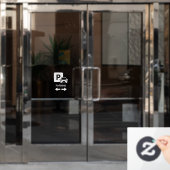 Weißes, feines Parkgelände Fensteraufkleber (Büro Tür)