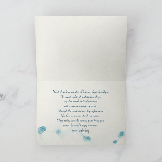 Weißes Feld zum Geburtstag Karte (Innenseite)