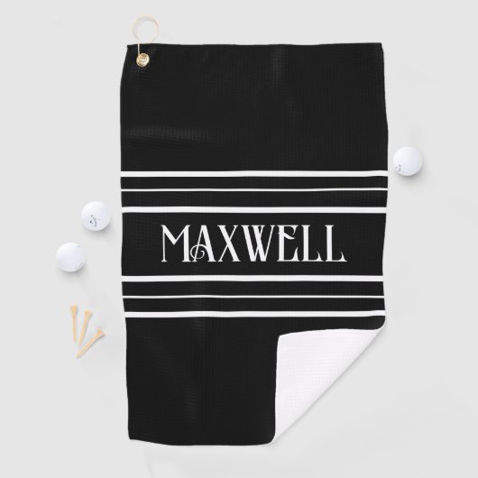 Weißes Fett Modernes Monogramm Golfhandtuch (Insitu)