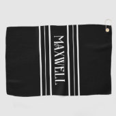 Weißes Fett Modernes Monogramm Golfhandtuch (Horizontal)