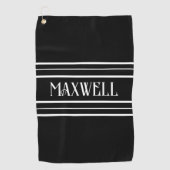 Weißes Fett Modernes Monogramm Golfhandtuch (Vorderseite)