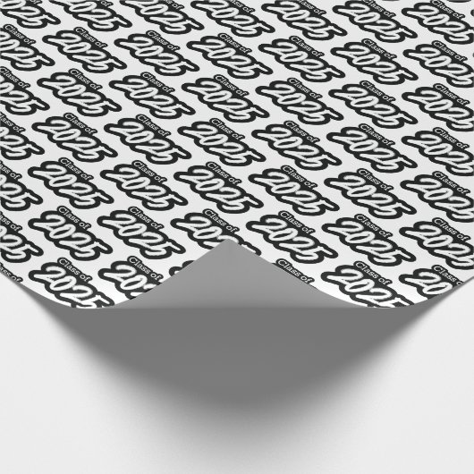 Weißes Fett-Pinselklasse 2025 - Wrapping Paper Geschenkpapier (Ecke)