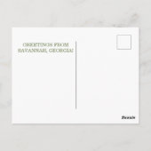 Weißes Fischerboot Ozean Savannah Georgia Postkarte (Rückseite)