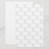Weißes Flachmuster Briefpapier (Vorne/Hinten)