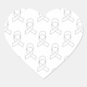 Weißes Flachmuster Herz-Aufkleber (Vorderseite)