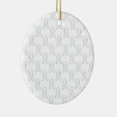 Weißes Flachmuster Keramikornament (Rechts)