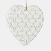 Weißes Flachmuster Keramikornament (Rechts)