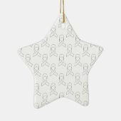 Weißes Flachmuster Keramikornament (Rechts)