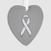 Weißes Flachwissen Weißes Kohlenstofffaser-Drucken Ornament (Vorderseite)