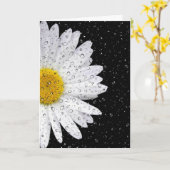 Weißes Fleckchen mit Regentropfen Karte (Gelbe Blume)