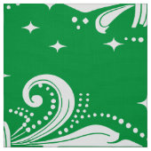 Weißes Fleur-de-lis-nahtloses Muster auf grün Stoff (Muster)