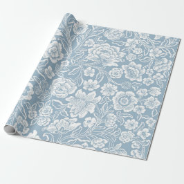 Weißes florales botanisches Muster Geschenkpapier