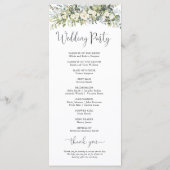 Weißes Florales Hochzeitsprogramm Programm (Rückseite)