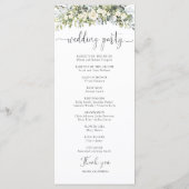 Weißes Florales Hochzeitsprogramm Programm (Rückseite)