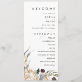 Weißes florales Hochzeitsprogramm Programm (Vorderseite)