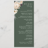 Weißes florales Hochzeitsprogramm Programm (Rückseite)