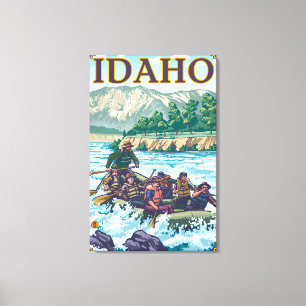 Weißes flößendes Wasser - Idaho Leinwanddruck