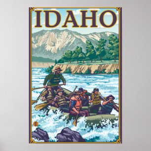 Weißes flößendes Wasser - Idaho Poster