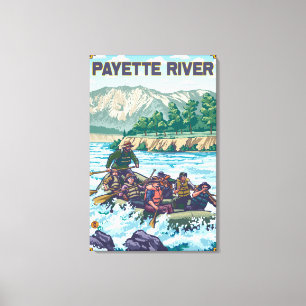 Weißes flößendes Wasser - Payette Fluss, Idaho Leinwanddruck