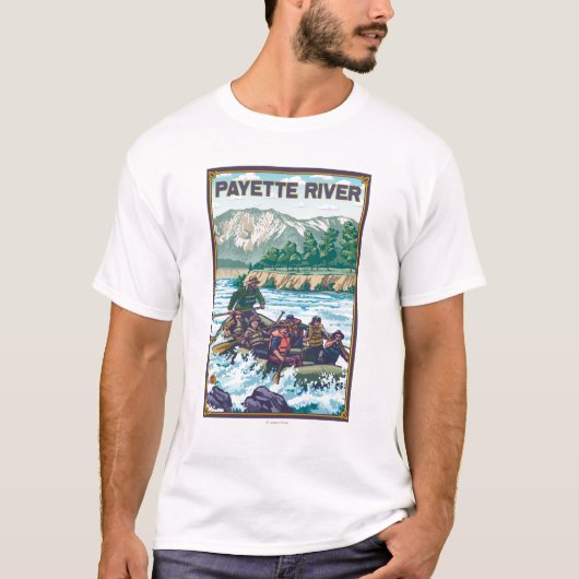 Weißes flößendes Wasser - Payette Fluss, Idaho T-Shirt (Vorderseite)