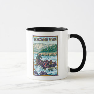 Weißes flößendes Wasser - Skykomish Fluss, Tasse