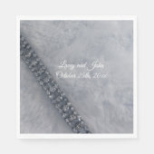 Weißes Fluffy Fur Diamonds Paper Napkins Serviette (Vorderseite)