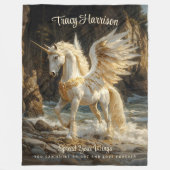 Weißes Flügeldrachen Einhorn Mythisches Ozeanfanta Fleecedecke (Vorderseite)