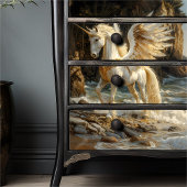 Weißes Flügeldrachen Einhorn Mythisches Ozeanfanta Seidenpapier