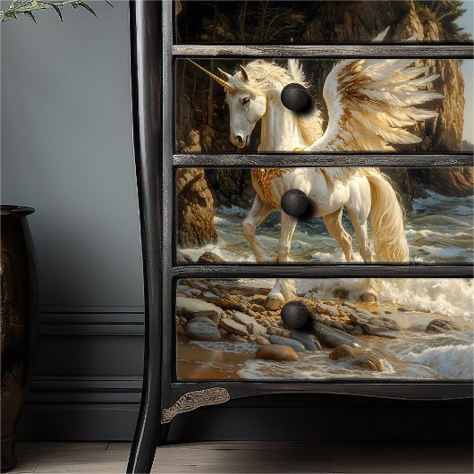 Weißes Flügeldrachen Einhorn Mythisches Ozeanfanta Seidenpapier