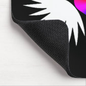 weißes Flügelherz Mousepad (Ecke)