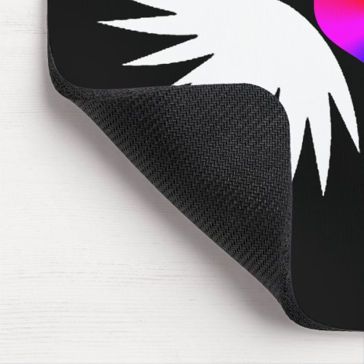 weißes Flügelherz Mousepad (Ecke)