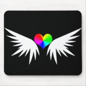 weißes Flügelherz Mousepad (Vorne)
