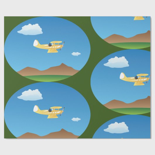 Weißes Flugzeug Geschenkpapier (Flach)