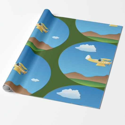 Weißes Flugzeug Geschenkpapier (Ungerollt)