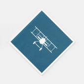 Weißes Flugzeug-Profil auf blauem Hintergrund Serviette (Ecke)