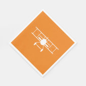 Weißes Flugzeug-Profil auf orangen Hintergrund Serviette (Ecke)