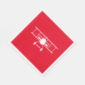 Weißes Flugzeug-Profil im roten Hintergrund Serviette (Ecke)