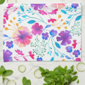 Weißes Fluro Blumen-Muster-Küchen-Tee-Tuch Geschirrtuch (Gefaltet)